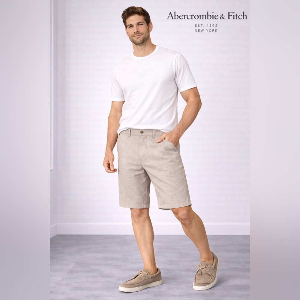 Abercrombie & Fitch Tan Flat Front Shorts B40